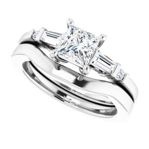 Sterling Silver 5 mm Square Engagement Ring Mounting