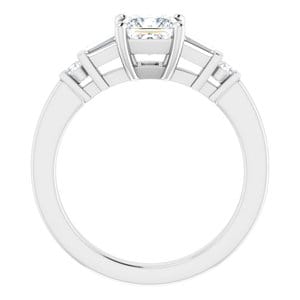 Sterling Silver 5 mm Square Engagement Ring Mounting