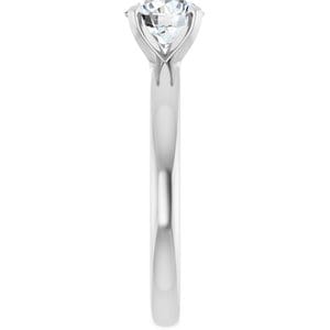 Rings 14K White 6.5 mm Round Solitaire Engagement Ring Mounting