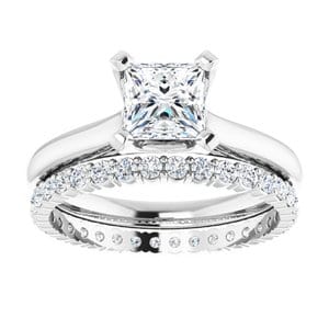 Rings 14K White 5.5 mm Square Engagement Ring Mounting