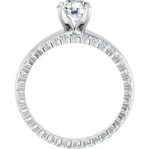 Rings 14K White 6.5 mm Round Solitaire Engagement Ring Mounting