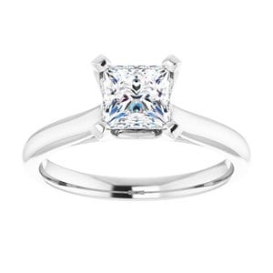 Rings 14K White 5.5 mm Square Engagement Ring Mounting