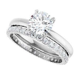 Rings 14K White 6.5 mm Round Solitaire Engagement Ring Mounting