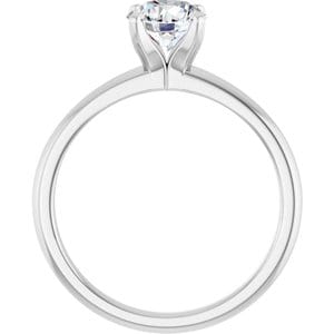 Rings 14K White 6.5 mm Round Solitaire Engagement Ring Mounting