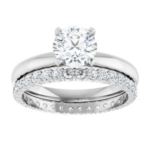 Rings 14K White 6.5 mm Round Solitaire Engagement Ring Mounting
