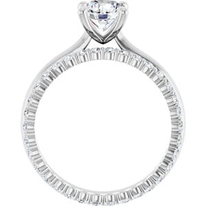 Rings 14K White 6.5 mm Round Solitaire Engagement Ring Mounting