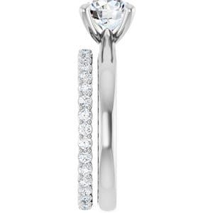 Rings 14K White 7.4 mm Round Solitaire Engagement Ring Mounting
