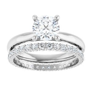 Rings 14K White 6.5 mm Round Solitaire Engagement Ring Mounting