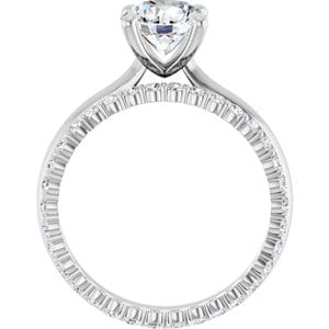 Rings 14K White 7.4 mm Round Solitaire Engagement Ring Mounting