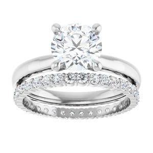 Rings 14K White 7.4 mm Round Solitaire Engagement Ring Mounting