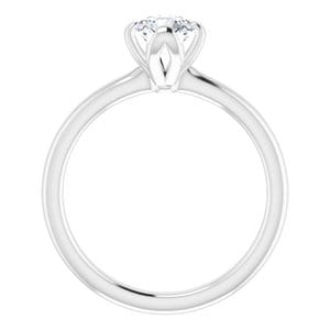 Rings 14K White 6.5 mm Round Solitaire Engagement Ring Mounting