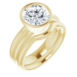 Rings 14K Yellow 8.2 mm Round Solitaire Engagement Ring Mounting