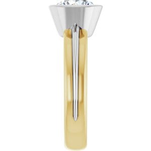 Rings 14K Yellow & White 7.4 mm Round Engagement Ring Mounting