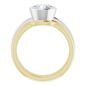 Rings 14K Yellow & White 7.4 mm Round Engagement Ring Mounting