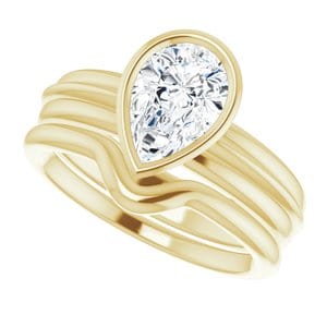 Rings 14K Yellow 9x6 mm Pear Solitaire Engagement Ring Mounting