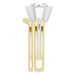 Rings 14K Yellow & White 9 mm Round Engagement Ring Mounting