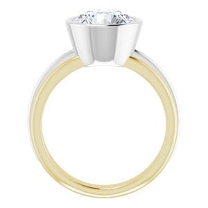Rings 14K Yellow & White 9 mm Round Engagement Ring Mounting