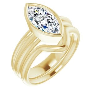 Rings 14K Yellow 12x6 mm Marquise Solitaire Engagement Ring Mounting
