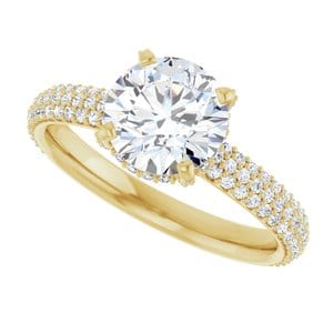 Rings 14K Yellow 7.4 mm Round Engagement Ring Mounting