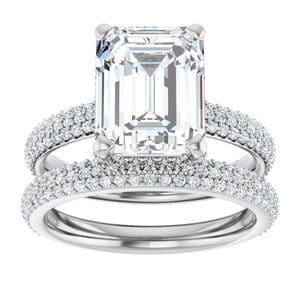 Rings 14K White 10x8 mm Emerald Engagement Ring Mounting