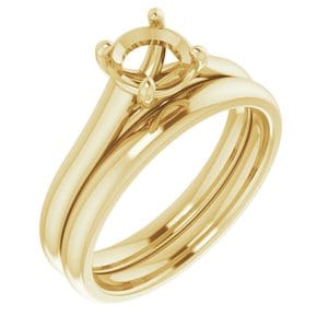 Rings 14K Yellow 6.5 mm Round Solitaire Engagement Ring Mounting