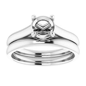 Rings 14K White 6.5 mm Round Solitaire Engagement Ring Mounting