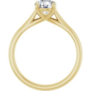 Rings 14K Yellow 6.5 mm Round Solitaire Engagement Ring Mounting