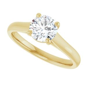 Rings 14K Yellow 6.5 mm Round Solitaire Engagement Ring Mounting