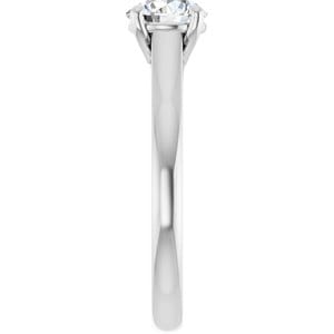 Rings 14K White 6.5 mm Round Solitaire Engagement Ring Mounting