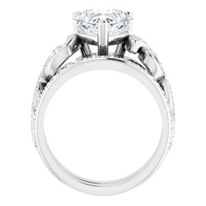 Rings 14K White 9x9 mm Heart Engagement Ring Mounting