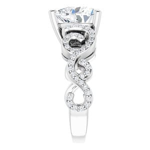 Rings 14K White 9x9 mm Heart Engagement Ring Mounting