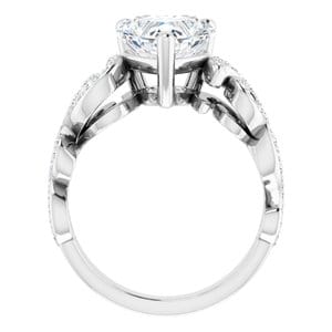 Rings 14K White 9x9 mm Heart Engagement Ring Mounting