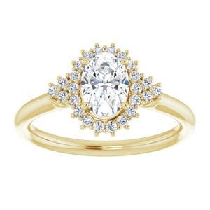 Rings 14K Yellow 7x5 mm Oval Halo-Style Engagement Ring Mounting