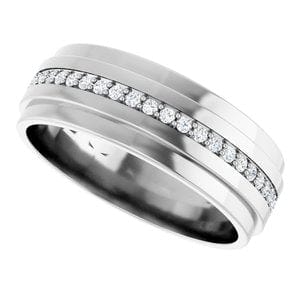 Rings 14K White 1/3 CTW Natural Diamond Eternity Band Size 7