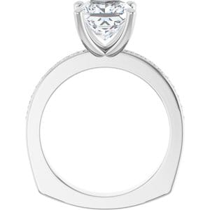 Rings 14K White 7 mm Square Engagement Ring Mounting