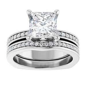 Rings 14K White 7 mm Square Engagement Ring Mounting