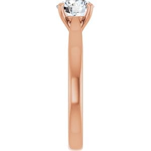Rings 14K Rose 6.5 mm Round Engagement Ring Mounting