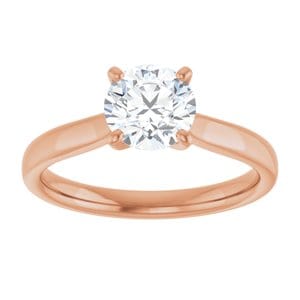 Rings 14K Rose 6.5 mm Round Engagement Ring Mounting