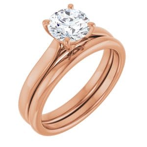 Rings 14K Rose 6.5 mm Round Engagement Ring Mounting