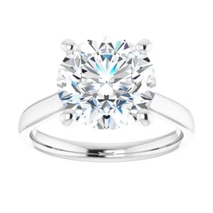 Rings Platinum 10 mm Round Engagement Ring Mounting