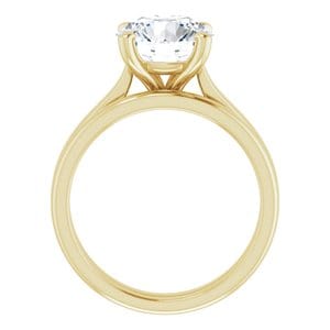 Rings 14K Yellow 9 mm Round Engagement Ring Mounting