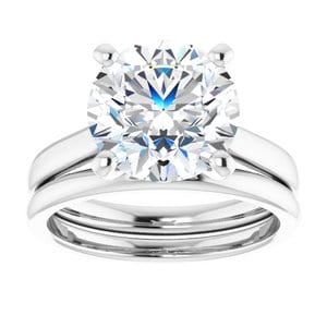 Rings Platinum 10 mm Round Engagement Ring Mounting