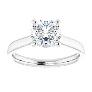 Rings Platinum 7 mm Round Engagement Ring Mounting