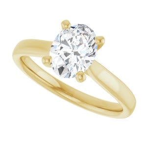 Rings 18K Yellow 8x6 mm Oval Engagement Ring Mounting