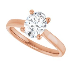 Rings 14K Rose 8x6 mm Oval Engagement Ring Mounting