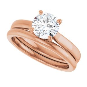 Rings 14K Rose 6.5 mm Round Engagement Ring Mounting