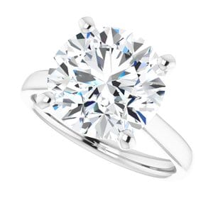 Rings Platinum 11 mm Round Engagement Ring Mounting