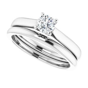 Rings 14K White 4.4 mm Round Engagement Ring Mounting