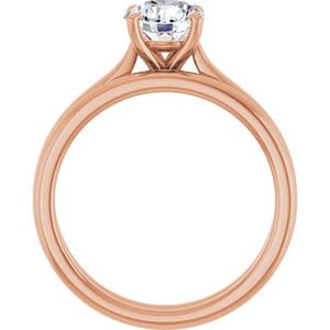 Rings 14K Rose 6.5 mm Round Engagement Ring Mounting