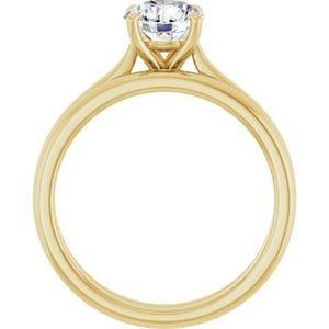 Rings 14K Yellow 6.5 mm Round Engagement Ring Mounting